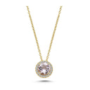 14kt GRACE vedhæng med rund Pink ametyst 6mm + 0,10ct. W-si