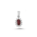 14kt. Roset vedhæng med rubin + 0,12ct. W-si