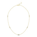 14kt. Champagne halskæde 5x0,03ct. champagne + 10x0,02ct. W-si