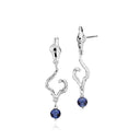 Louisa - Øreringe Blå Sølv