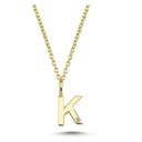 14kt Bogstav vedhæng K med 1 x 0,005ct. W-si 6,5mm