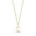 14kt. Bogstav vedhæng C med 1 x 0,005ct. W-si 9,5mm