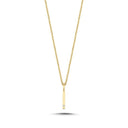 14kt. Bogstav vedhæng I med 1 x 0,005ct. W-si 9,5mm
