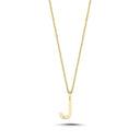 14kt. Bogstav vedhæng J med 1 x 0,005ct. W-si 9,5mm