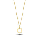 14kt. Bogstav vedhæng O med 1 x 0,005ct. W-si 9,5mm