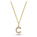 14kt. bogstav vedhæng C med pavè 12 x 0,005ct. W-si 6,5mm