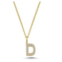 14kt. bogstav vedhæng D med pavè 16 x 0,005ct. W-si 6,5mm