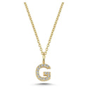 14kt. bogstav vedhæng G med pavè 14 x 0,005ct. W-si 6,5mm