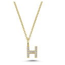 14kt. Bogstav vedhæng H med pavè 13 x 0,005ct. W-si 6,5mm
