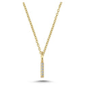 14kt. bogstav vedhæng I med pavè 5 x 0,005ct. W-si 6,5mm