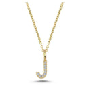 14kt. bogstav vedhæng J med pavè 8 x 0,005ct. W-si 6,5mm