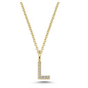 14kt. bogstav vedhæng L med pavè 9 x 0,005ct. W-si 6,5mm