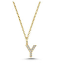 14kt. bogstav vedhæng Y med pavè 9 x 0,005ct. W-si 6,5mm