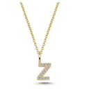 14kt. bogstav vedhæng Z med pavè 13 x 0,005ct. W-si 6,5mm
