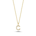 14kt. Bogstav vedhæng C med Pavé 17x0,005ct. W-si 9,5mm