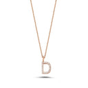 14kt. Bogstav vedhæng D med Pavé 22x0,005ct. W-si 9,5mm