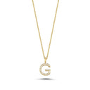 14kt. Bogstav vedhæng G med Pavé 21x0,005ct. W-si 9,5mm