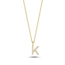 14kt. Bogstav vedhæng K med Pavé 20x0,005ct. W-si 9,5mm