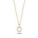 14kt. Bogstav vedhæng O med Pavé 20x0,005ct. W-si 9,5mm
