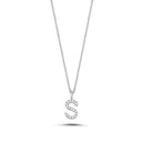 14kt. Bogstav vedhæng S med Pavé 17x0,005ct. W-si 9,5mm