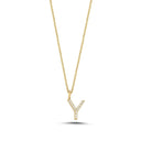 14kt. Bogstav vedhæng Y med Pavé 14x0,005ct. W-si 9,5mm