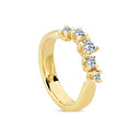 14kt. DIAMOND TWIST ring med 1 x 0,15 + 2 x 0,07 + 2 x 0,05ct. W-vs
