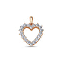 14 kt. Hjertevedhæng med 18 x 0,05ct. W-si