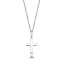 14kt. Kors Vedhæng med 1 x 0,005ct. W-si 9,5mm