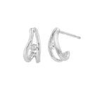 14kt. nature ørering med 2x0,01ct. W-vs