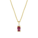 14kt PETIT vedhæng med oval rubin og 0,025ct. W-si inkl. 14kt. kæde