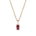14kt PETIT vedhæng med oval rubin og 0,025ct. W-si inkl. 14kt. kæde