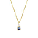 14kt PETIT vedhæng med safir og 0,025ct. W-si inkl. 14kt. kæde