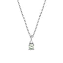 14kt PETIT vedhæng med grøn safir og 0,025ct. W-si inkl. 14kt. kæde