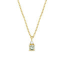 14kt PETIT vedhæng med grøn safir og 0,025ct. W-si inkl. 14kt. kæde
