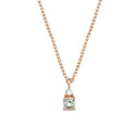 14kt PETIT vedhæng med grøn safir og 0,025ct. W-si inkl. 14kt. kæde