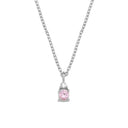 14kt PETIT vedhæng med pink safir og 0,025ct. W-si inkl. 14kt. kæde