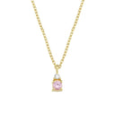 14kt PETIT vedhæng med pink safir og 0,025ct. W-si inkl. 14kt. kæde