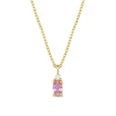 14kt PETIT vedhæng med oval pink safir og 0,025ct. W-si inkl. 14kt. kæde