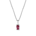 14kt PETIT vedhæng med oval rubin og 0,025ct. W-si inkl. 14kt. kæde
