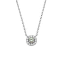 14kt. SOFIA vedhæng med grøn safir + 0,06ct. W-vs med kæde