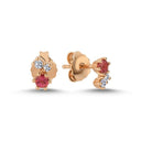 14kt. TWINKLE ørestikker med pink turmalin og 0,06ct. W-si