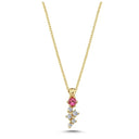 14kt. TWINKLE Vedhæng med pink turmalin og 0,09ct. W-si
