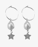 Hoops with star and pearl