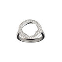 Sølv rhodineret cirkel ring m/ zirkonia Str.60