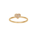 14kt. guldring hjerte m/dia 0.04ct W/SI