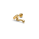 Powderpuff Stud Goldplated Silver - Single