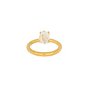 Sølv forgyldt ring m/Herkimer-diamant