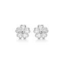 Sølv ørestikker rhodineret flower of hearts med zirconia