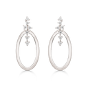 Sølv ørestikker rhodineret oval med syntetiske cubic zirconia.