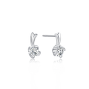 Sølv ørestikker rhodineret med en syntetisk cubic zirconia i 4 drejet grabber.